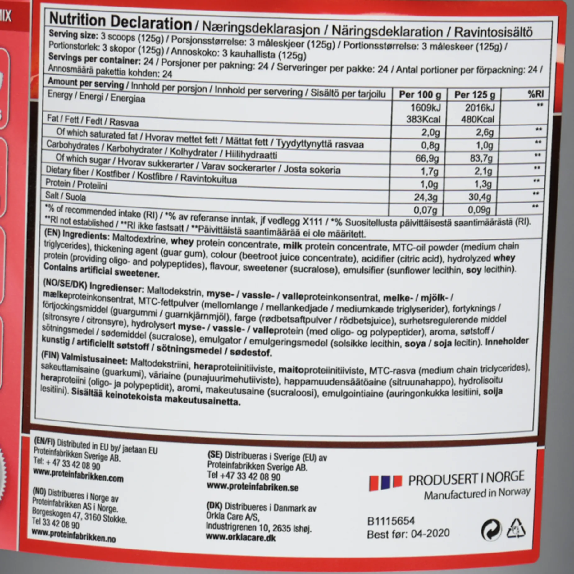 Big Mass Gainer, vektøkningspulver - Gainer - Big Mass Gainer, vektøkningspulver