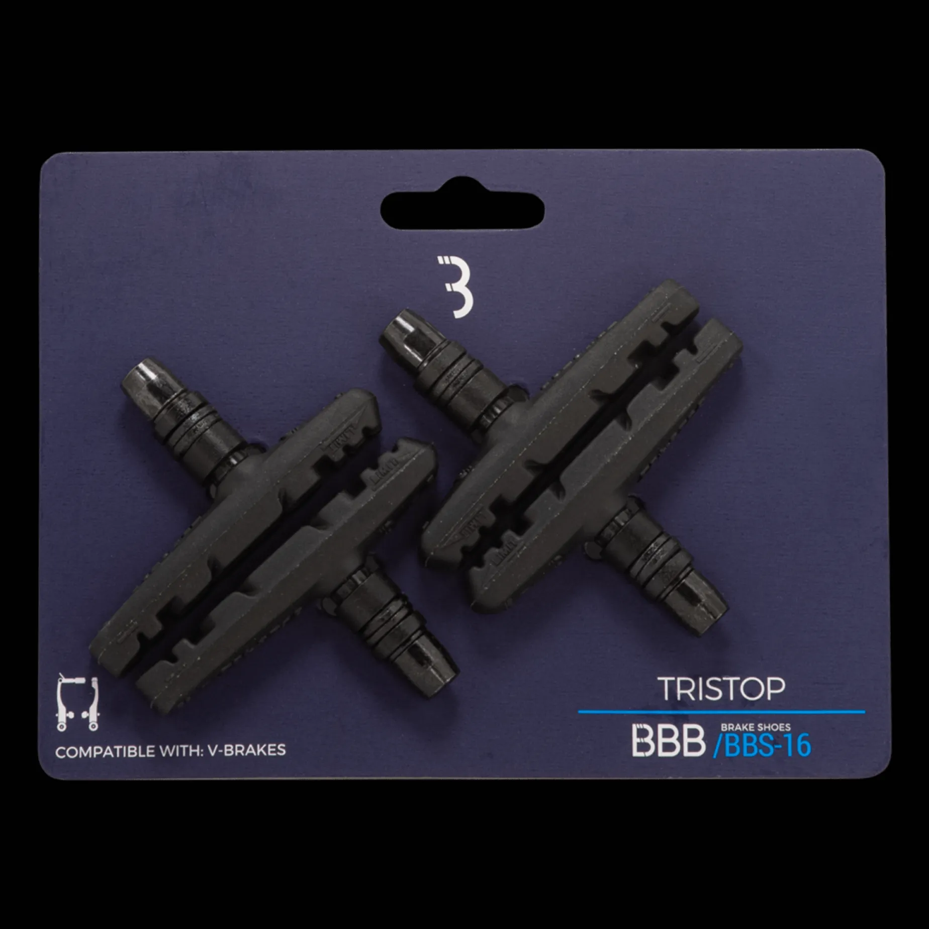 Bremsekloss BBS-16 Tristop v-brems 2PK - Bremse & Kabel - Bremsekloss BBS-16 Tristop v-brems 2PK