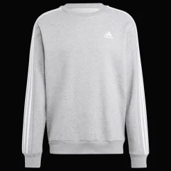 Essentials Fleece 3-Stripes Sweatshirt, collegegenser, herre - Hettegenser - Essentials Fleece 3-Stripes Sweatshirt, collegegenser, herre