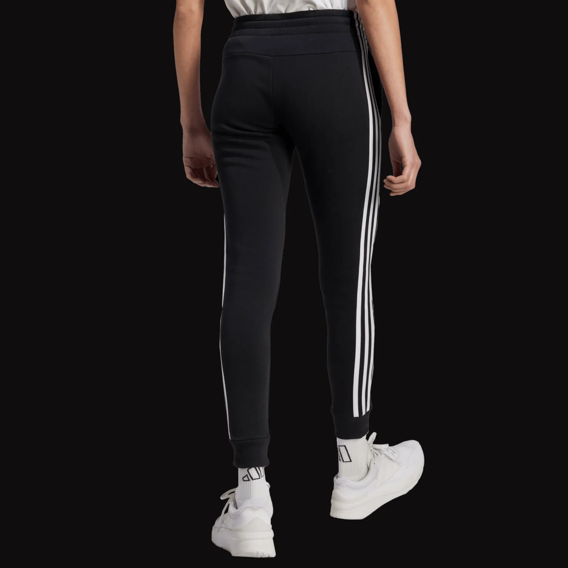 Essentials 3-Stripes Fleece Joggers, joggebukse, dame - Jogge-& Fritidsbukse - Essentials 3-Stripes Fleece Joggers, joggebukse, dame