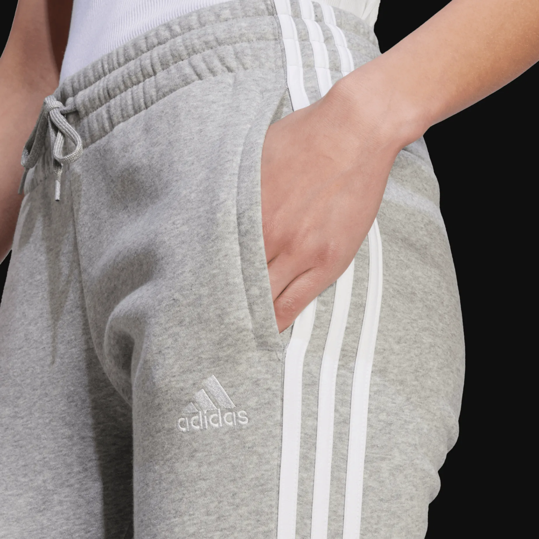 Essentials 3-Stripes Fleece Joggers, joggebukse, dame - Jogge-& Fritidsbukse - Essentials 3-Stripes Fleece Joggers, joggebukse, dame