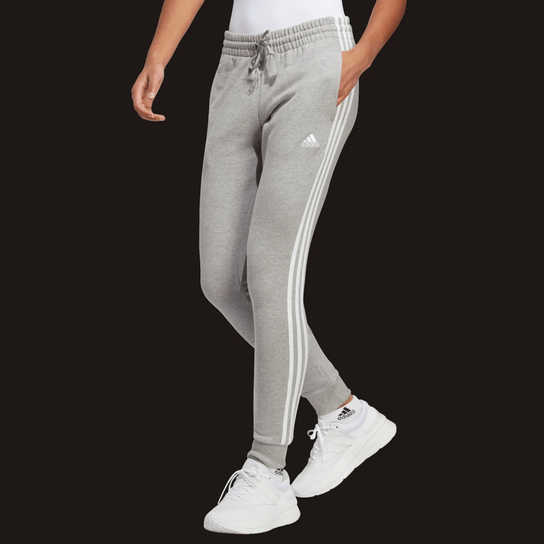 Essentials 3-Stripes French Terry Cuffed Pant, joggebukse dame - Jogge-& Fritidsbukse - Essentials 3-Stripes French Terry Cuffed Pant, joggebukse dame