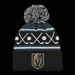 Faceoff Cuff Knit Beanie with pom Golden Knights - 24/25, supporter-lue, unisex - NHL Drakter & Tilbehør - Faceoff Cuff Knit Beanie with pom Golden Knights - 24/25, supporter-lue, unisex