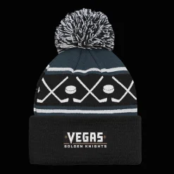 Faceoff Cuff Knit Beanie with pom Golden Knights - 24/25, supporter-lue, unisex - NHL Drakter & Tilbehør - Faceoff Cuff Knit Beanie with pom Golden Knights - 24/25, supporter-lue, unisex