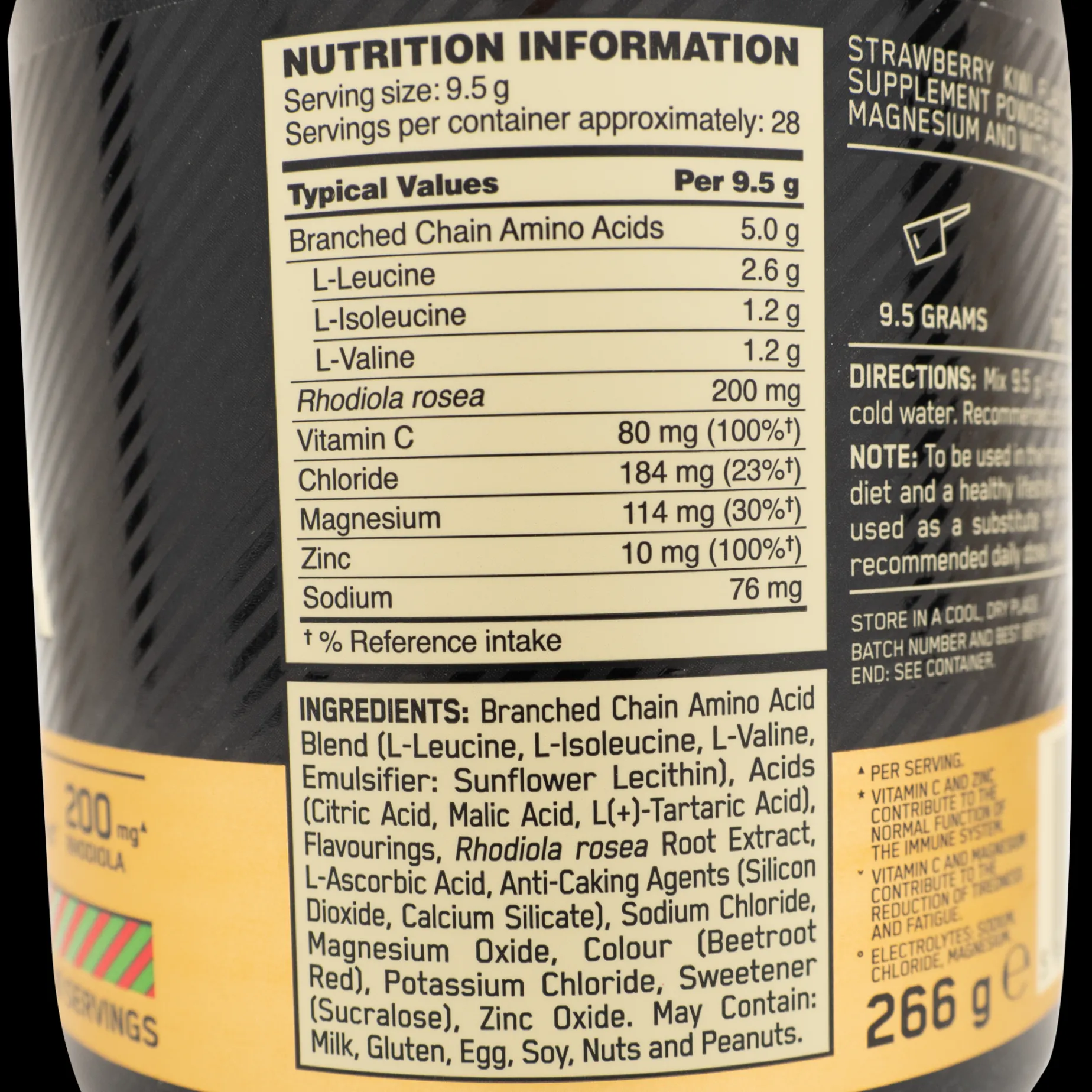 Gold Standard BCAA Train & Sustain 266 g, kosttilskudd - Aminosyrer - Gold Standard BCAA Train & Sustain 266 g, kosttilskudd