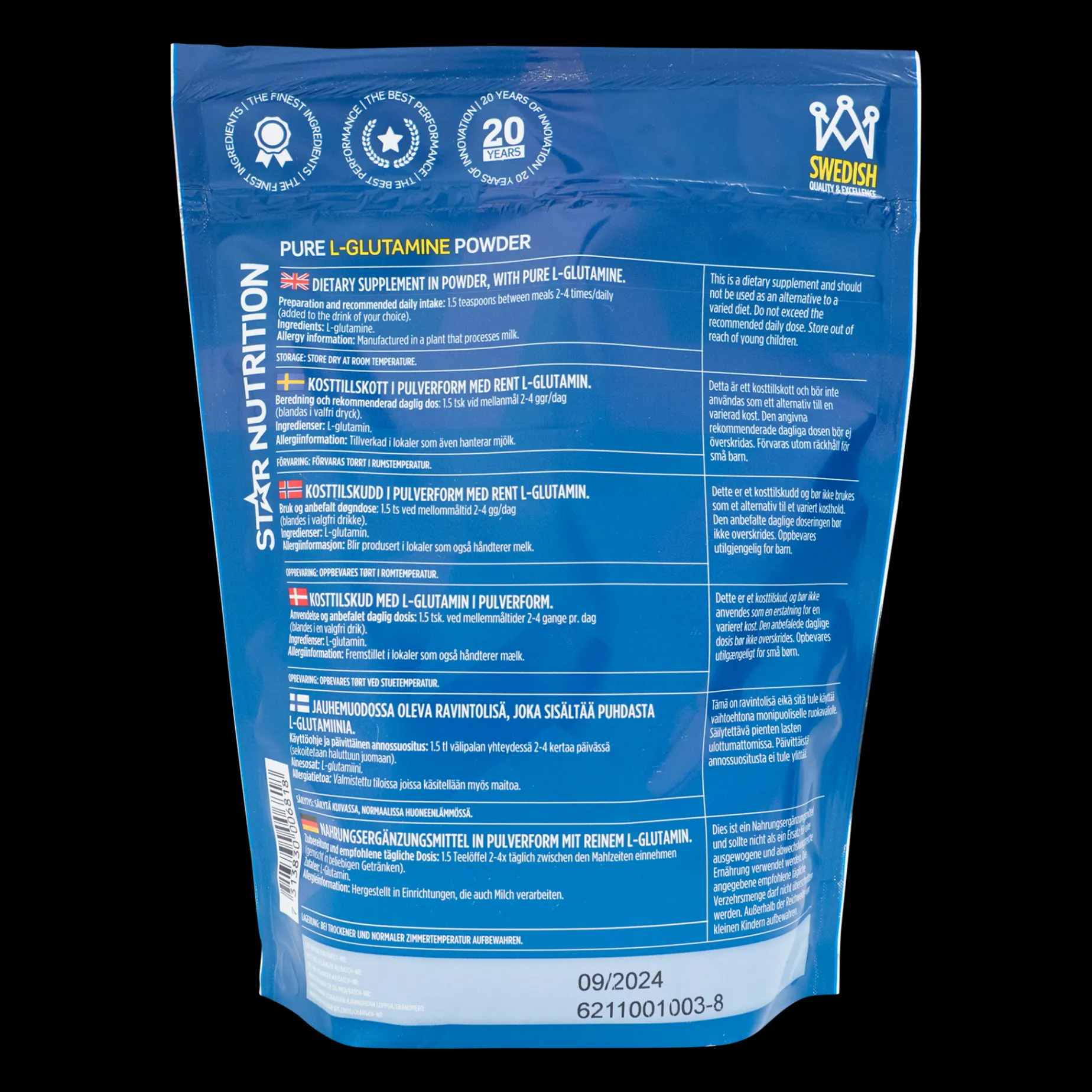 L-glutamine, 400 G, L-glutamin pulver - Helsekost - L-glutamine, 400 G, L-glutamin pulver