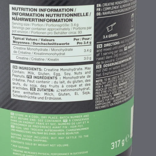 Nutrition Creatine 317g, kosttilskudd - Prestasjonsøker - Nutrition Creatine 317g, kosttilskudd