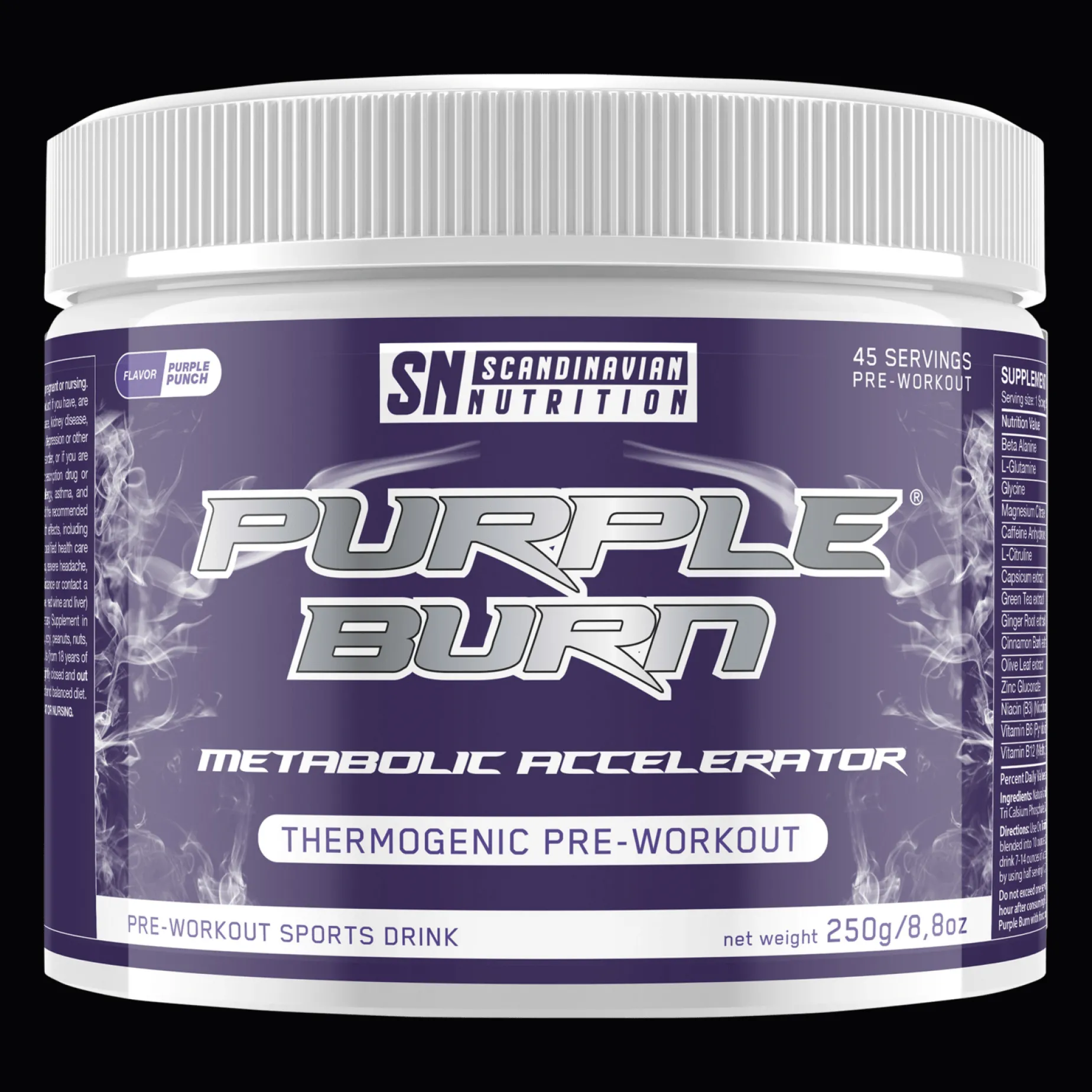 Purple Burn Pwo (Purple Punch (250g), pre-workout-pulver - Pre-Workout - Purple Burn Pwo (Purple Punch (250g), pre-workout-pulver