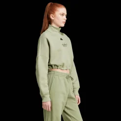 Signature Graphic Embroidery Fleece Crop Sweatshirt, genser, dame - Collegegenser - Signature Graphic Embroidery Fleece Crop Sweatshirt, genser, dame