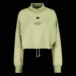 Signature Graphic Embroidery Fleece Crop Sweatshirt, genser, dame - Collegegenser - Signature Graphic Embroidery Fleece Crop Sweatshirt, genser, dame