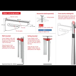 Skijack Skihanger Wall Red 300mm 24/25, skiopphengskroker - Langrennstilbehør - Skijack Skihanger Wall Red 300mm 24/25, skiopphengskroker