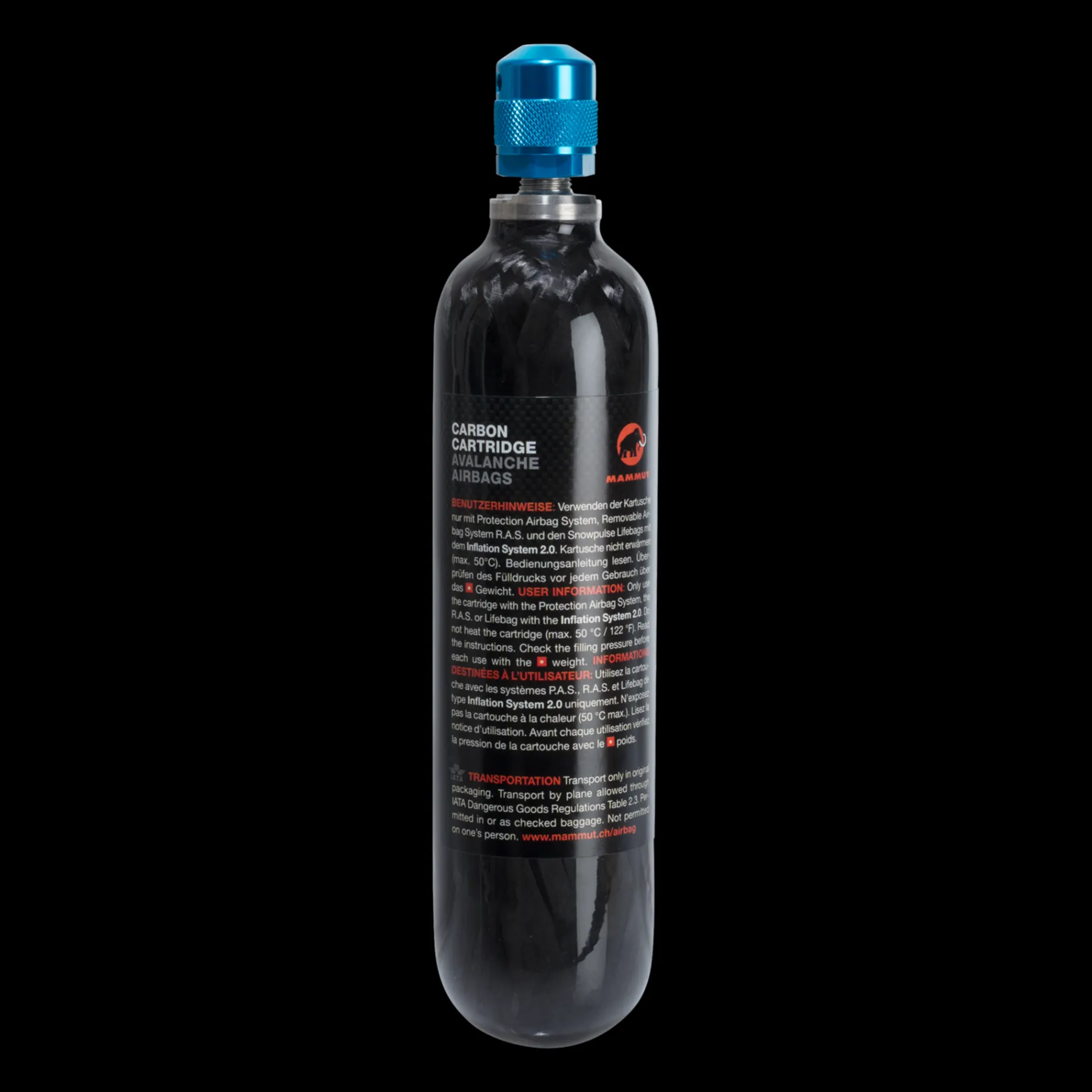 Snow Safety Acc. Carbon Cartridge 300 bar Non-Refillable 24/, luftpatron til skredsekk - Skredsekk - Snow Safety Acc. Carbon Cartridge 300 bar Non-Refillable 24/, luftpatron til skredsekk