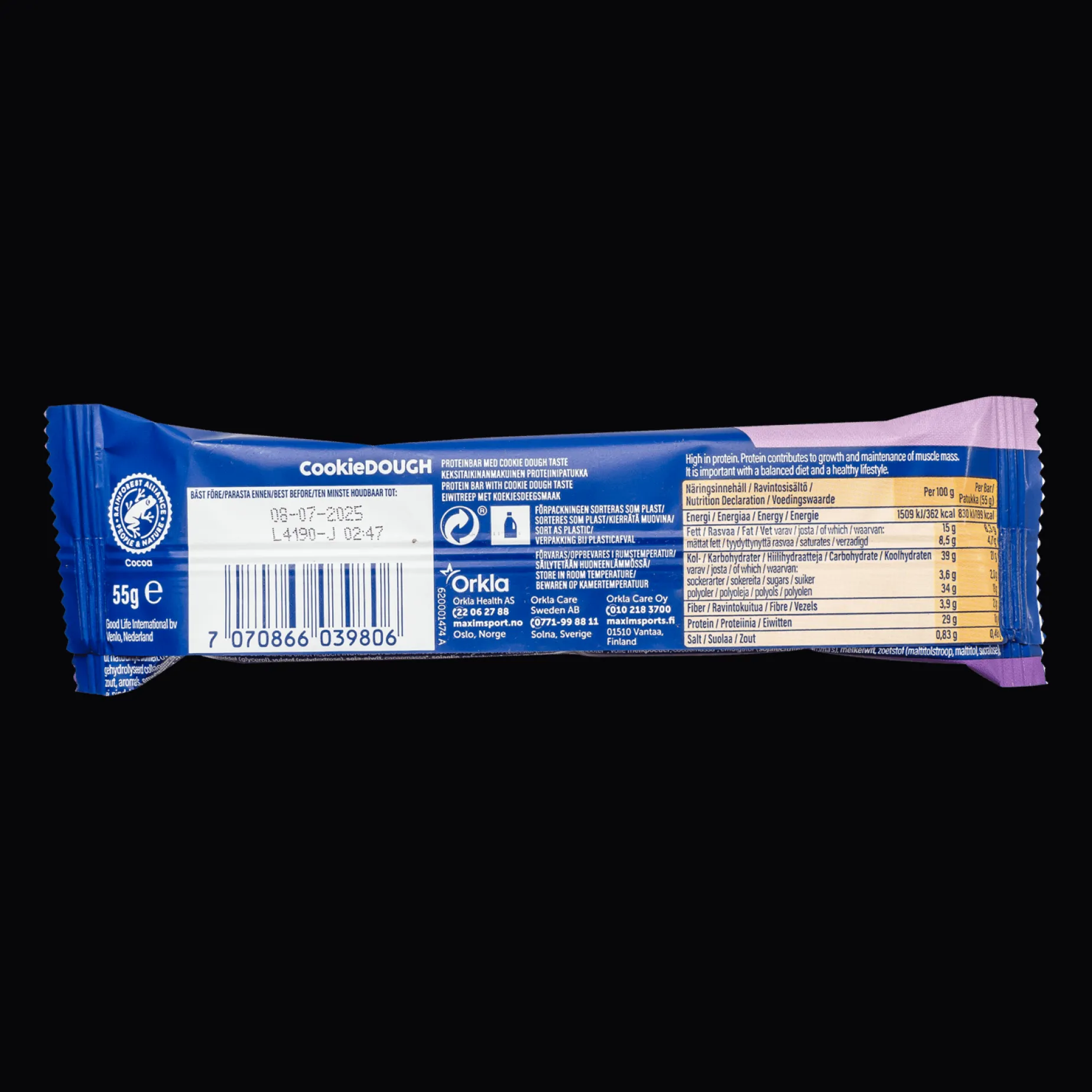 Soft Protein Bar Cookie Dough 55g, proteinbar - Proteinbarer - Soft Protein Bar Cookie Dough 55g, proteinbar