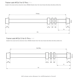 Tacx, E-Thru axle skewer 12 mm x 1.75 rear wheel, sykkelrulleaksling - Tilbehør Til Sykkelruller - Tacx, E-Thru axle skewer 12 mm x 1.75 rear wheel, sykkelrulleaksling