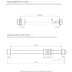 Tacx, E-Thru axle skewer 12 mm x 1.75 rear wheel, sykkelrulleaksling - Tilbehør Til Sykkelruller - Tacx, E-Thru axle skewer 12 mm x 1.75 rear wheel, sykkelrulleaksling