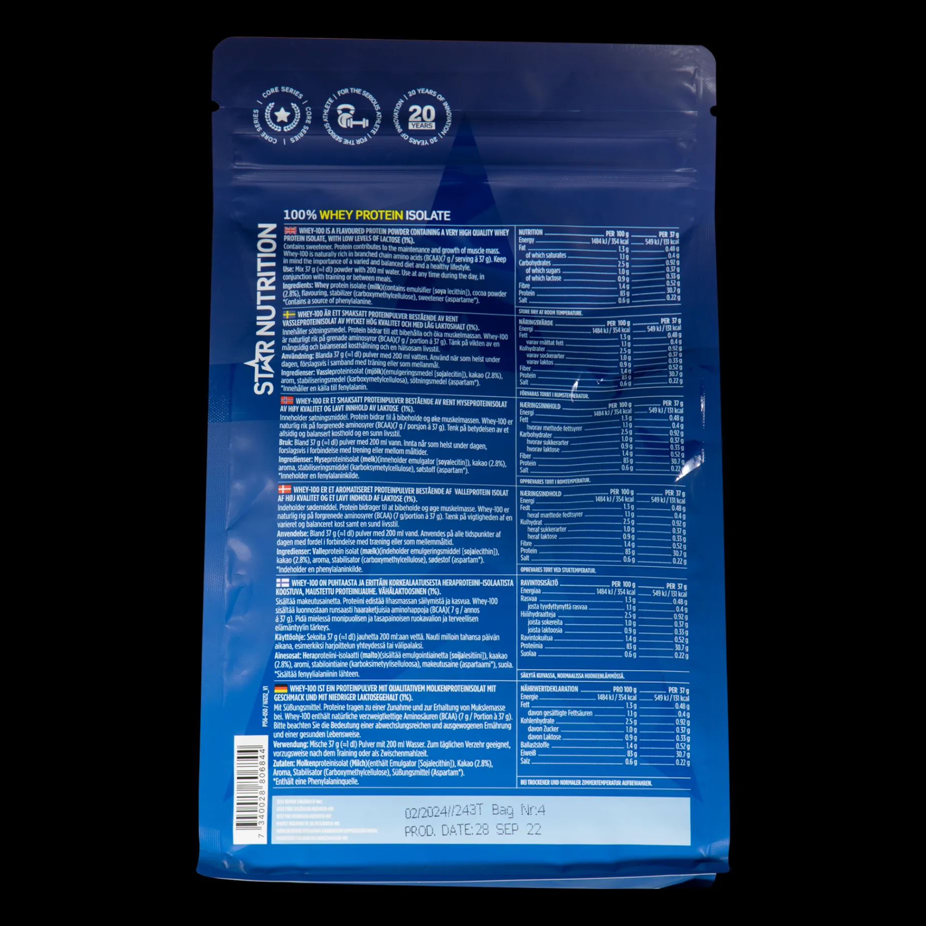 Whey 100, myseproteinisolat - Proteiner - Whey 100, myseproteinisolat