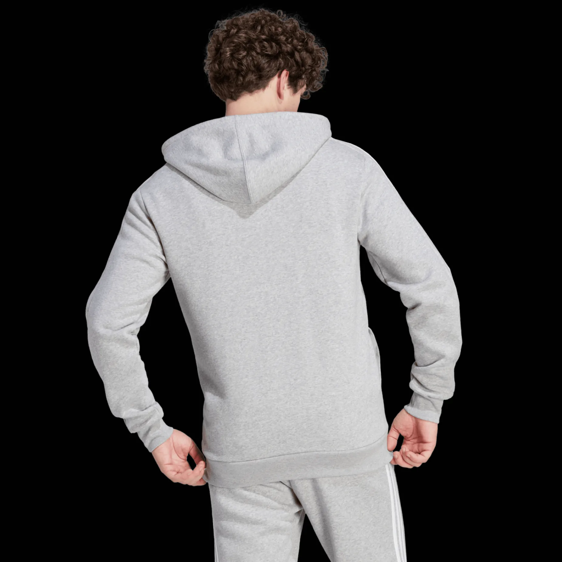 Essential Fleece 3-Stripes Full Zip, hettejakke, herre - Hettegenser - Essential Fleece 3-Stripes Full Zip, hettejakke, herre