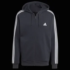Essential Fleece 3-Stripes Full Zip, hettejakke, herre - Hettegenser - Essential Fleece 3-Stripes Full Zip, hettejakke, herre
