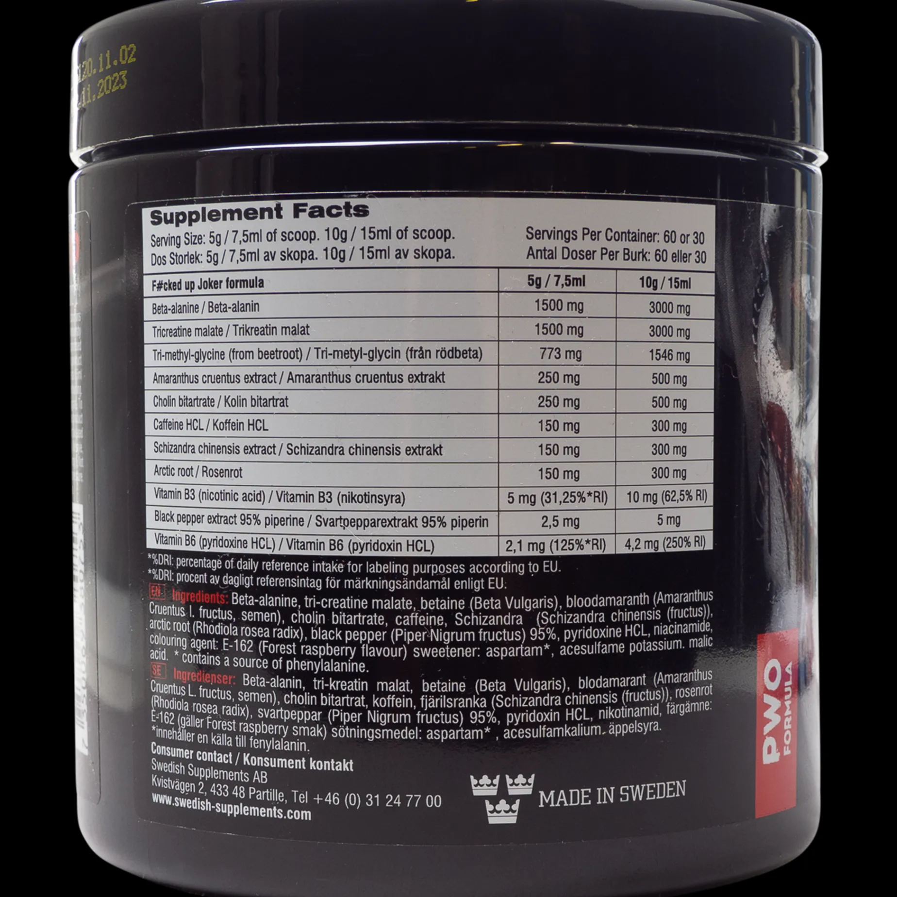 F#cked Up Joker Edition 300 g, kosttilskudd - Pre-Workout - F#cked Up Joker Edition 300 g, kosttilskudd