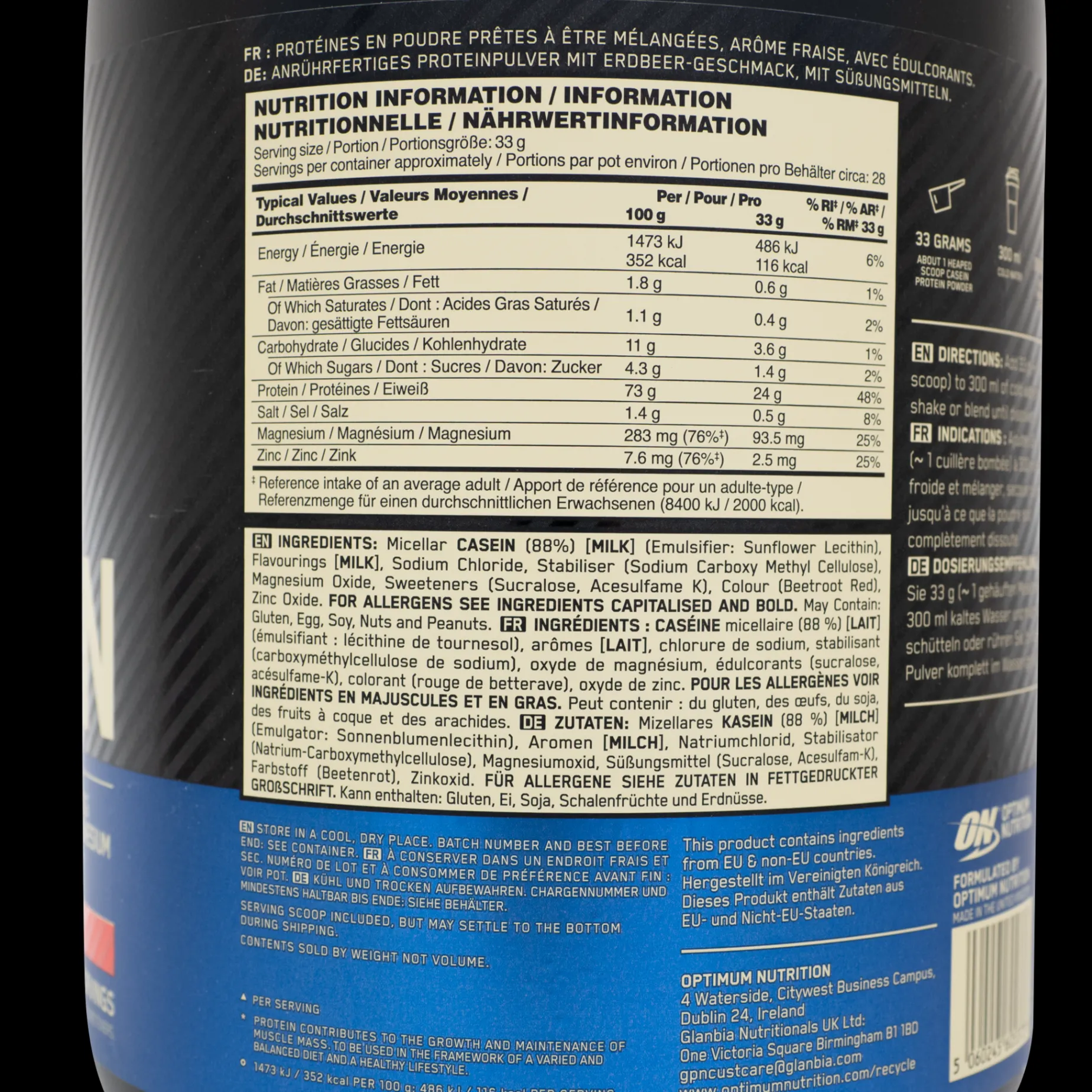 100 % Gold Standard Casein 908 g, proteinpulver - Proteiner - 100 % Gold Standard Casein 908 g, proteinpulver