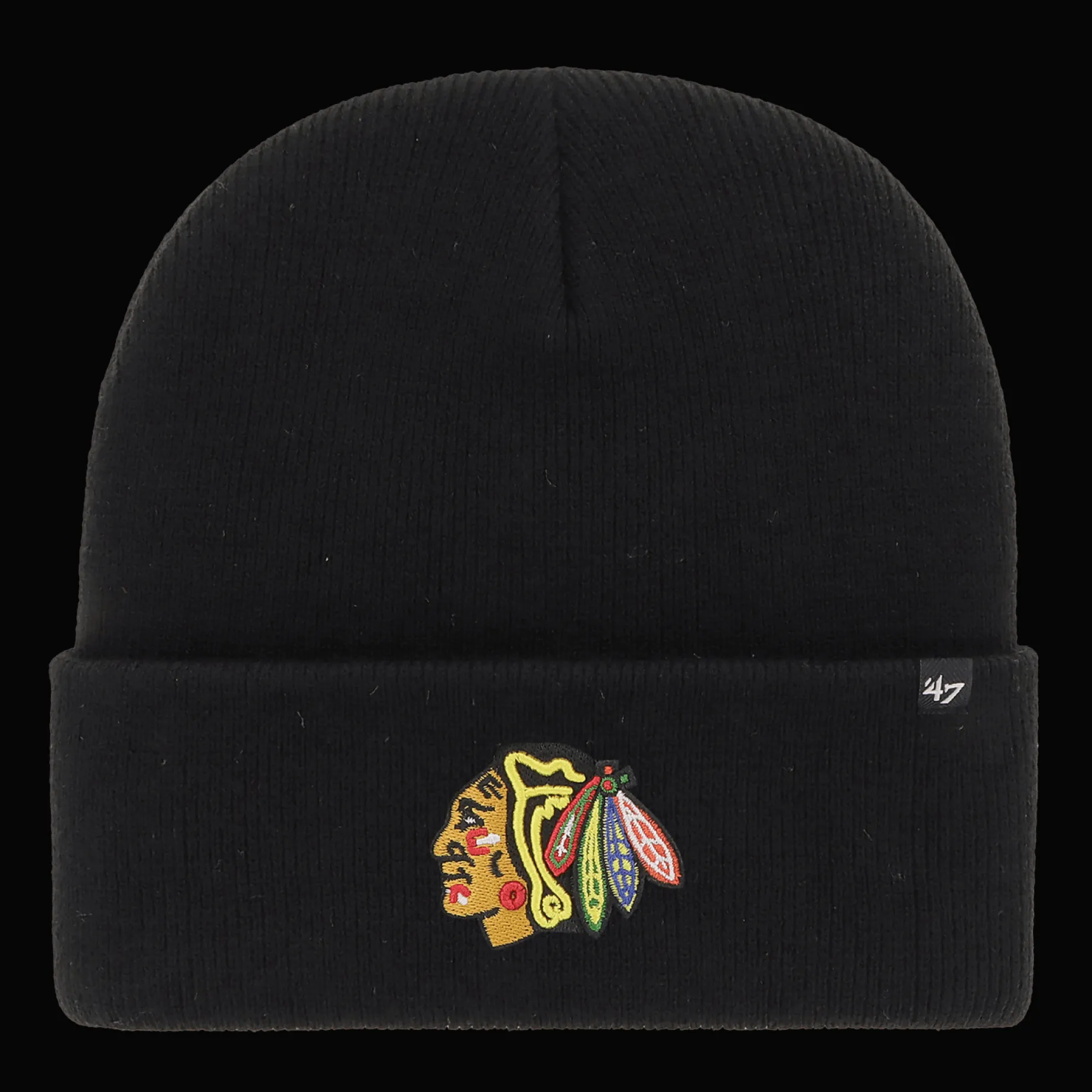 Haymaker 47 Cuff Knit Beanie Blackhawks - 24/25, supporter-lue, unisex - NHL Drakter & Tilbehør - Haymaker 47 Cuff Knit Beanie Blackhawks - 24/25, supporter-lue, unisex